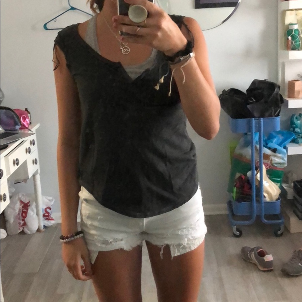 Dark grey lace back tank